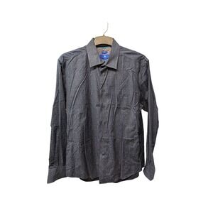 EGARA Large Shirt Non Iron Micro Print Button Front Long Sleeve‎ Dressy